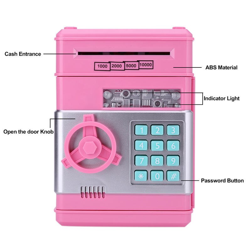 Electronic Piggy Bank ATM Mini Money Box Safety Password Chewing Coin Cash Deposit Machine Christmas Gift for Children Kids